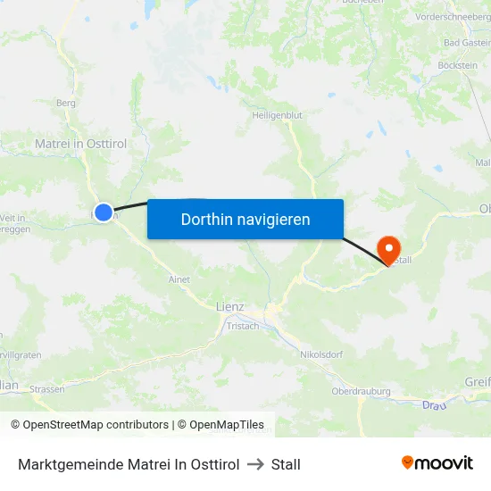 Marktgemeinde Matrei In Osttirol to Stall map