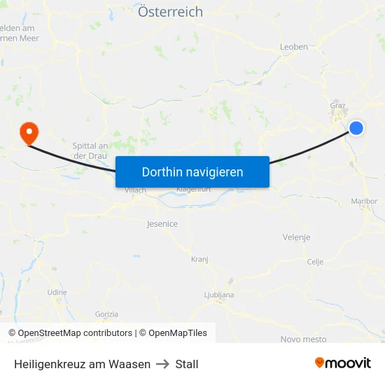 Heiligenkreuz am Waasen to Stall map