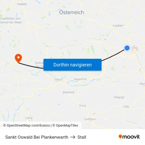 Sankt Oswald Bei Plankenwarth to Stall map
