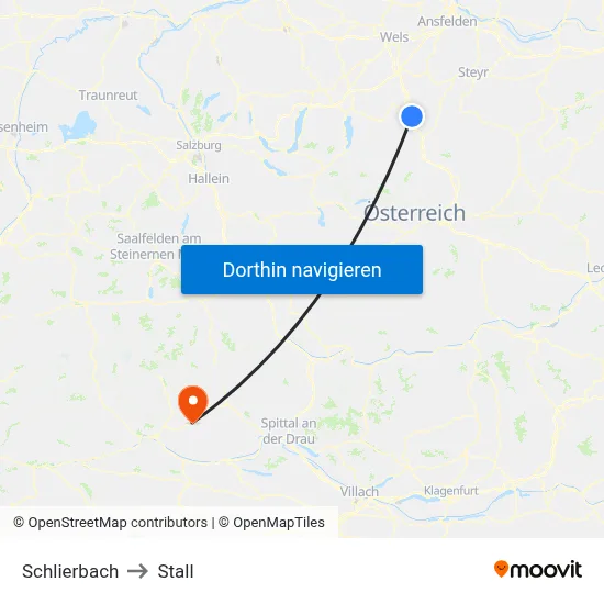 Schlierbach to Stall map