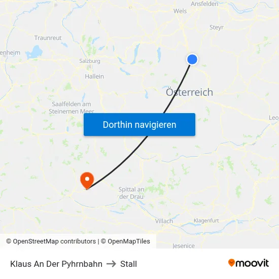 Klaus An Der Pyhrnbahn to Stall map