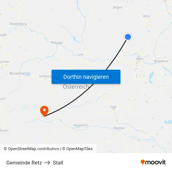 Gemeinde Retz to Stall map