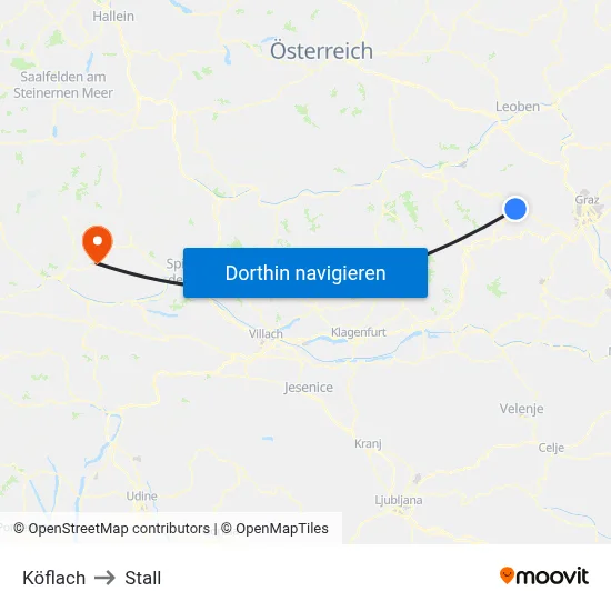 Köflach to Stall map