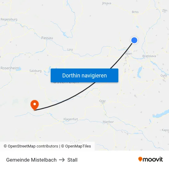 Gemeinde Mistelbach to Stall map