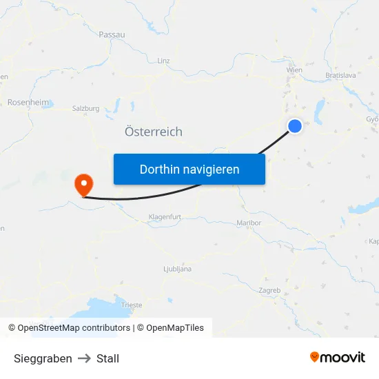 Sieggraben to Stall map