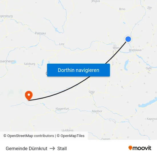 Gemeinde Dürnkrut to Stall map