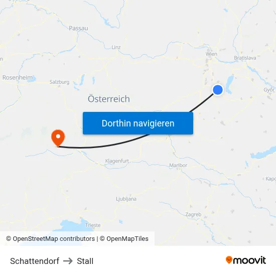 Schattendorf to Stall map