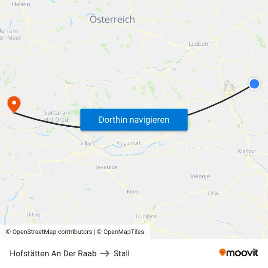 Hofstätten An Der Raab to Stall map