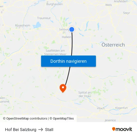 Hof Bei Salzburg to Stall map