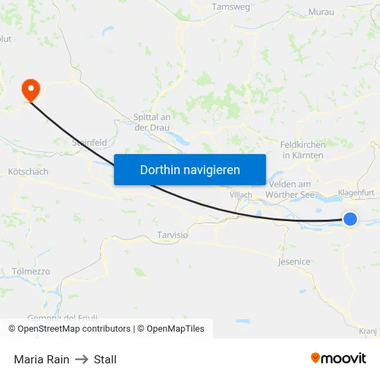 Maria Rain to Stall map