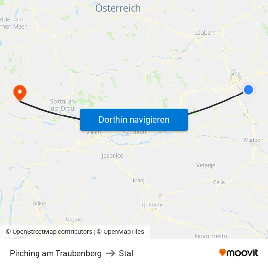 Pirching am Traubenberg to Stall map