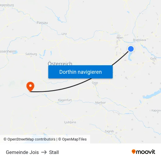 Gemeinde Jois to Stall map