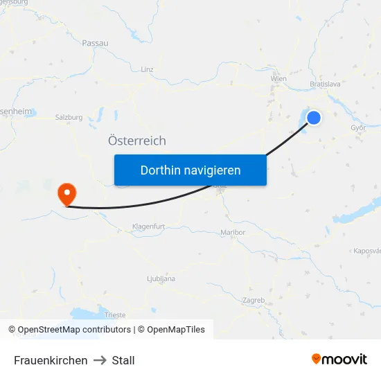 Frauenkirchen to Stall map