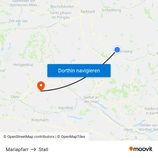 Mariapfarr to Stall map