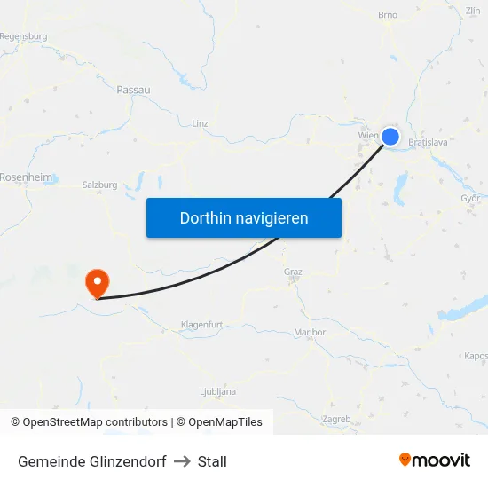 Gemeinde Glinzendorf to Stall map