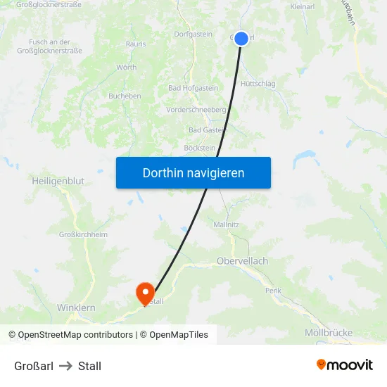 Großarl to Stall map