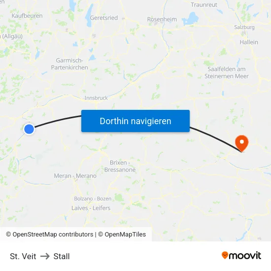 St. Veit to Stall map