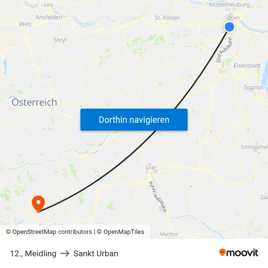 12., Meidling to Sankt Urban map
