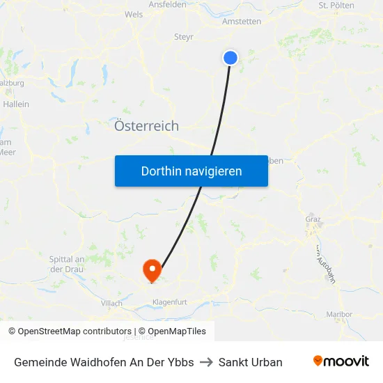 Gemeinde Waidhofen An Der Ybbs to Sankt Urban map