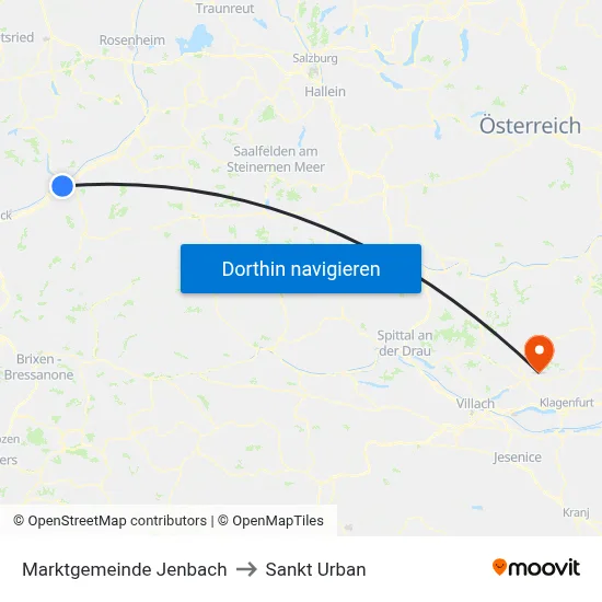 Marktgemeinde Jenbach to Sankt Urban map