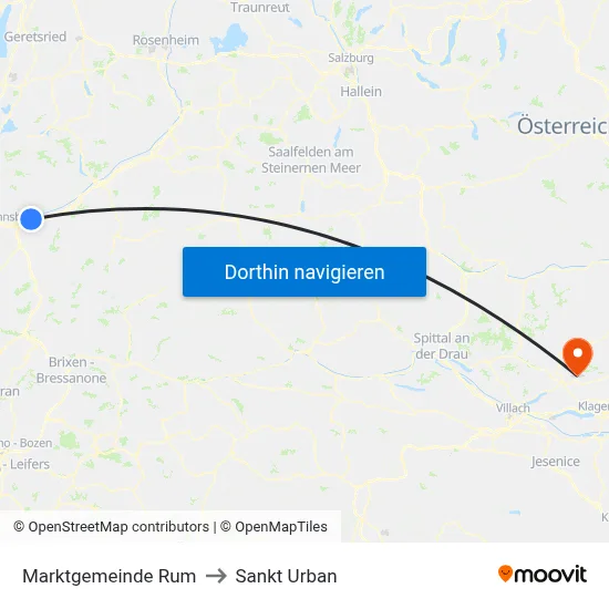 Marktgemeinde Rum to Sankt Urban map
