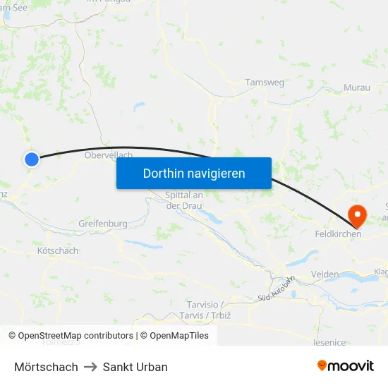 Mörtschach to Sankt Urban map