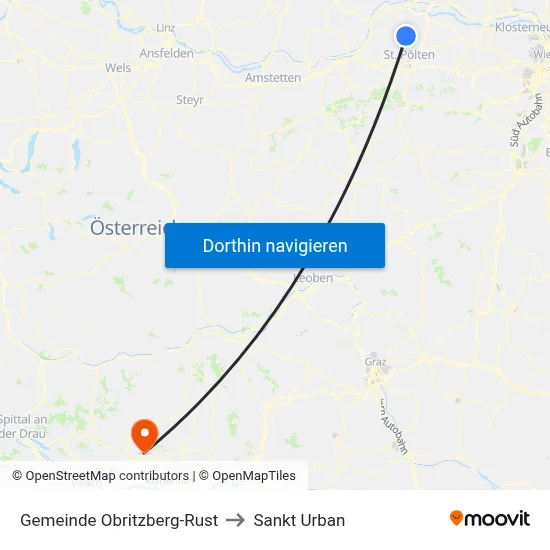 Gemeinde Obritzberg-Rust to Sankt Urban map