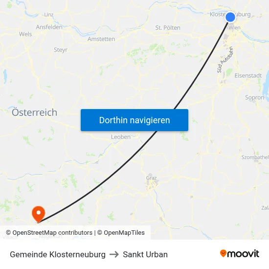 Gemeinde Klosterneuburg to Sankt Urban map