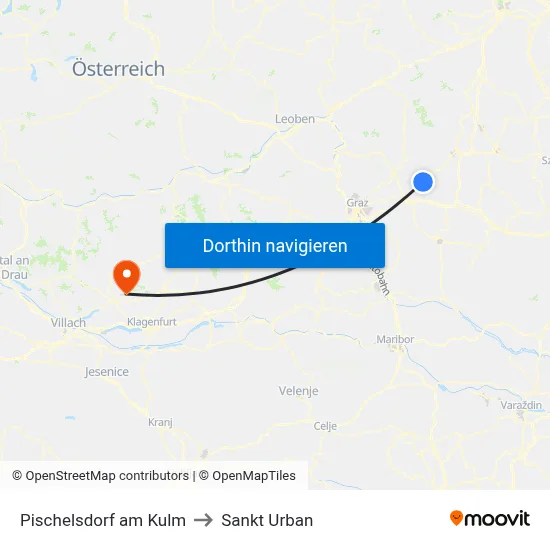 Pischelsdorf am Kulm to Sankt Urban map