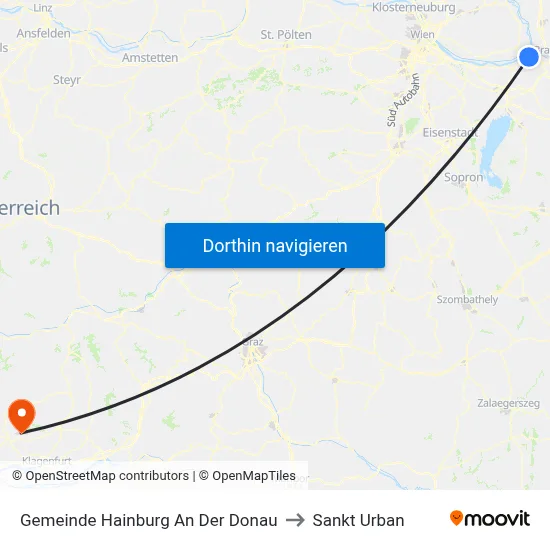 Gemeinde Hainburg An Der Donau to Sankt Urban map