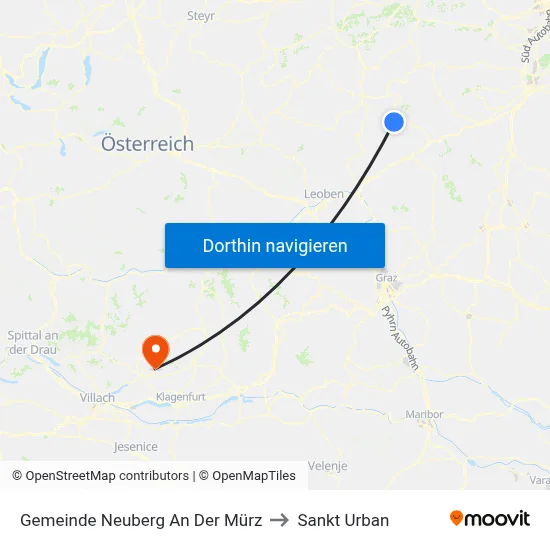 Gemeinde Neuberg An Der Mürz to Sankt Urban map