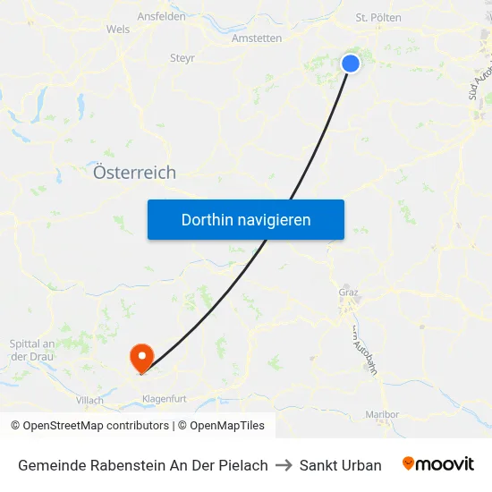 Gemeinde Rabenstein An Der Pielach to Sankt Urban map