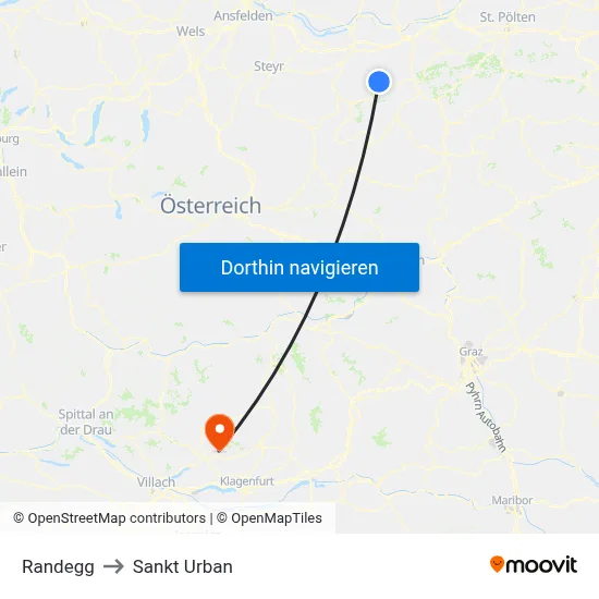 Randegg to Sankt Urban map