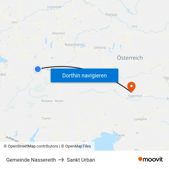 Gemeinde Nassereith to Sankt Urban map