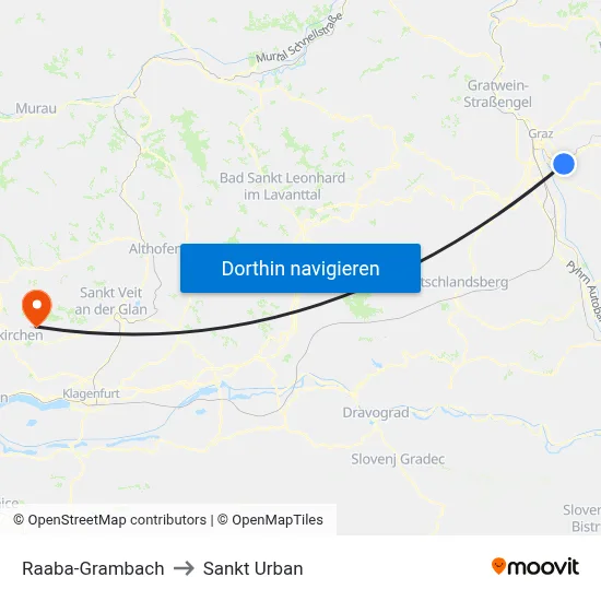 Raaba-Grambach to Sankt Urban map