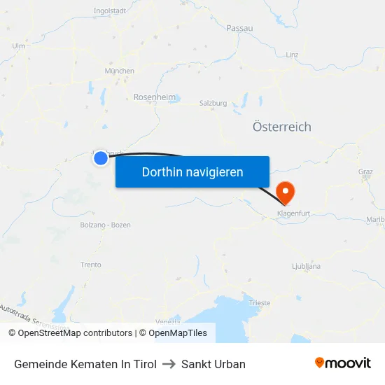 Gemeinde Kematen In Tirol to Sankt Urban map