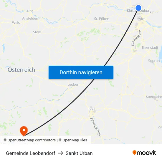 Gemeinde Leobendorf to Sankt Urban map