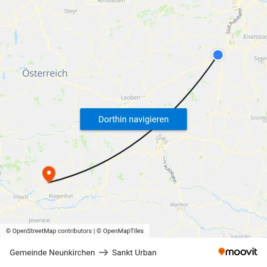 Gemeinde Neunkirchen to Sankt Urban map
