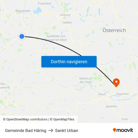 Gemeinde Bad Häring to Sankt Urban map