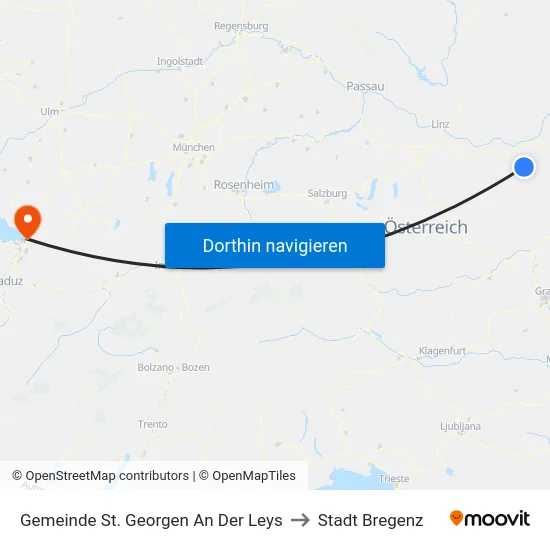 Gemeinde St. Georgen An Der Leys to Stadt Bregenz map