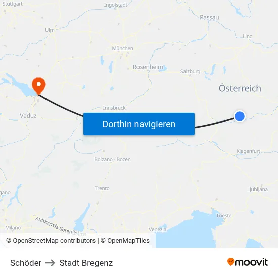 Schöder to Stadt Bregenz map