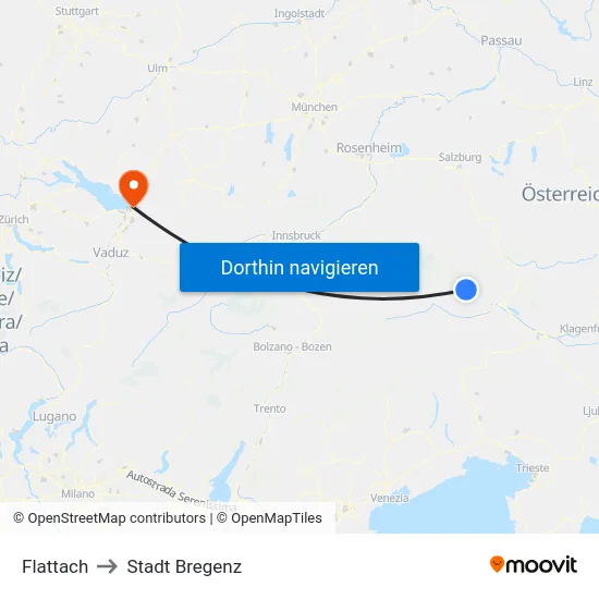 Flattach to Stadt Bregenz map