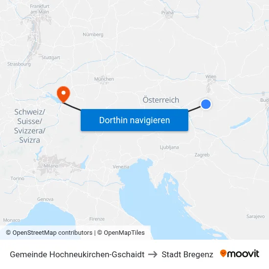 Gemeinde Hochneukirchen-Gschaidt to Stadt Bregenz map