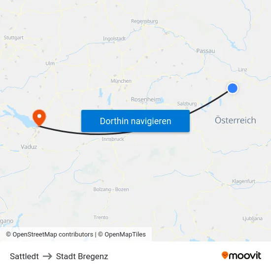 Sattledt to Stadt Bregenz map