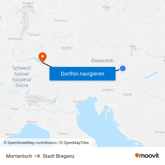 Mortantsch to Stadt Bregenz map