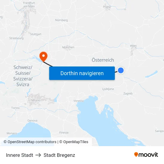 Innere Stadt to Stadt Bregenz map