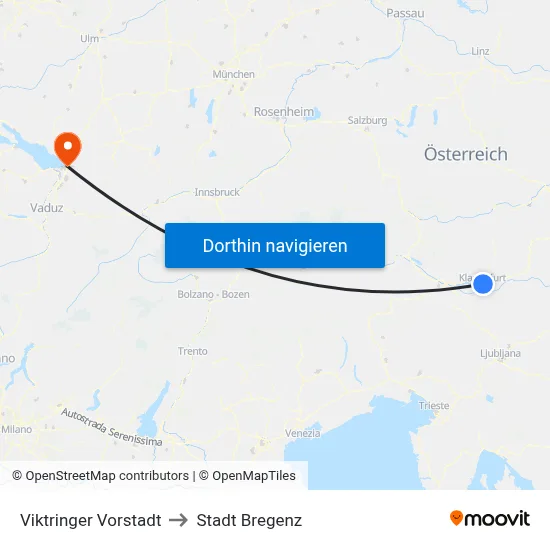 Viktringer Vorstadt to Stadt Bregenz map