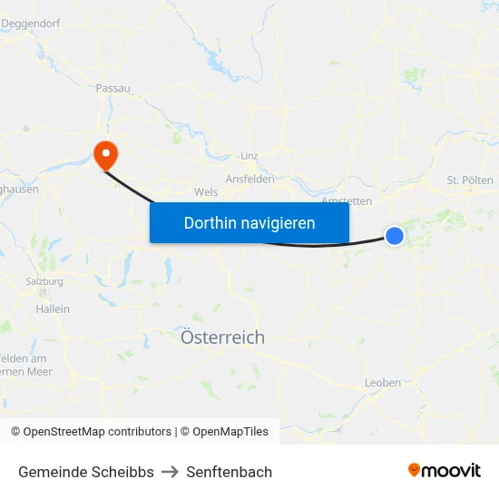 Gemeinde Scheibbs to Senftenbach map