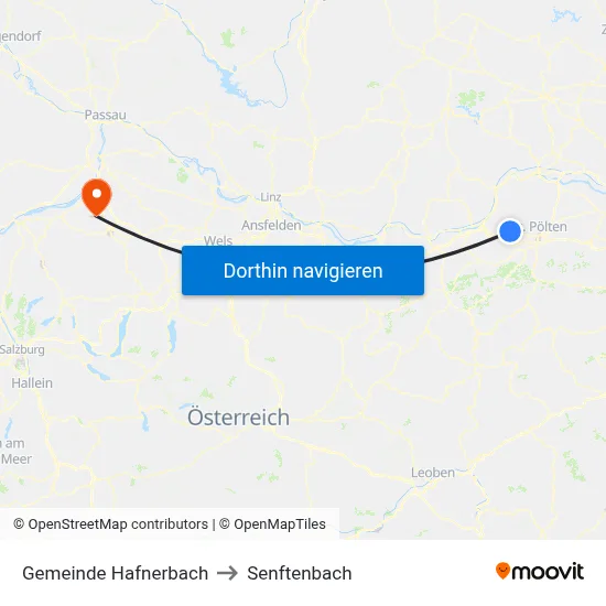 Gemeinde Hafnerbach to Senftenbach map