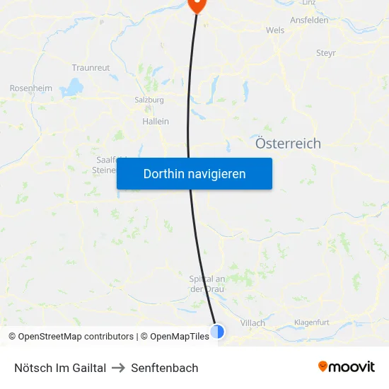 Nötsch Im Gailtal to Senftenbach map